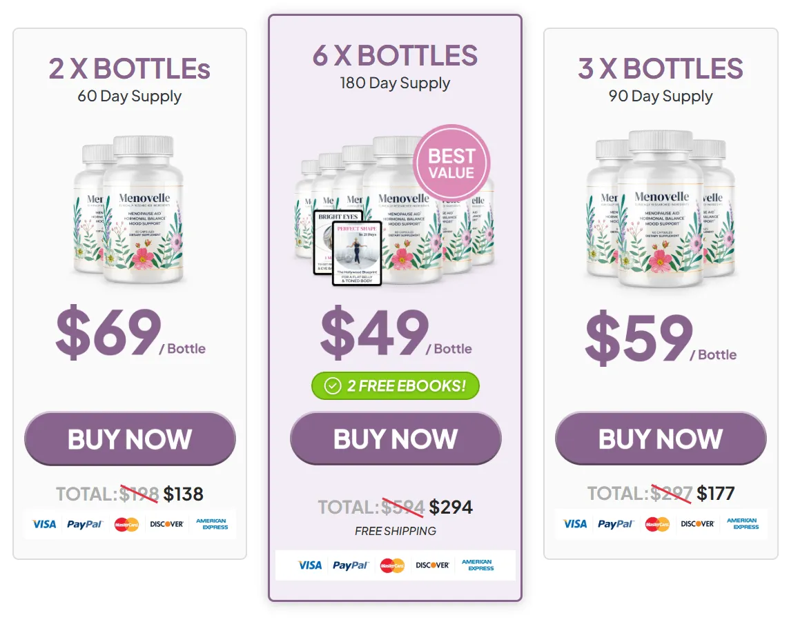 Menovelle offer  bottles